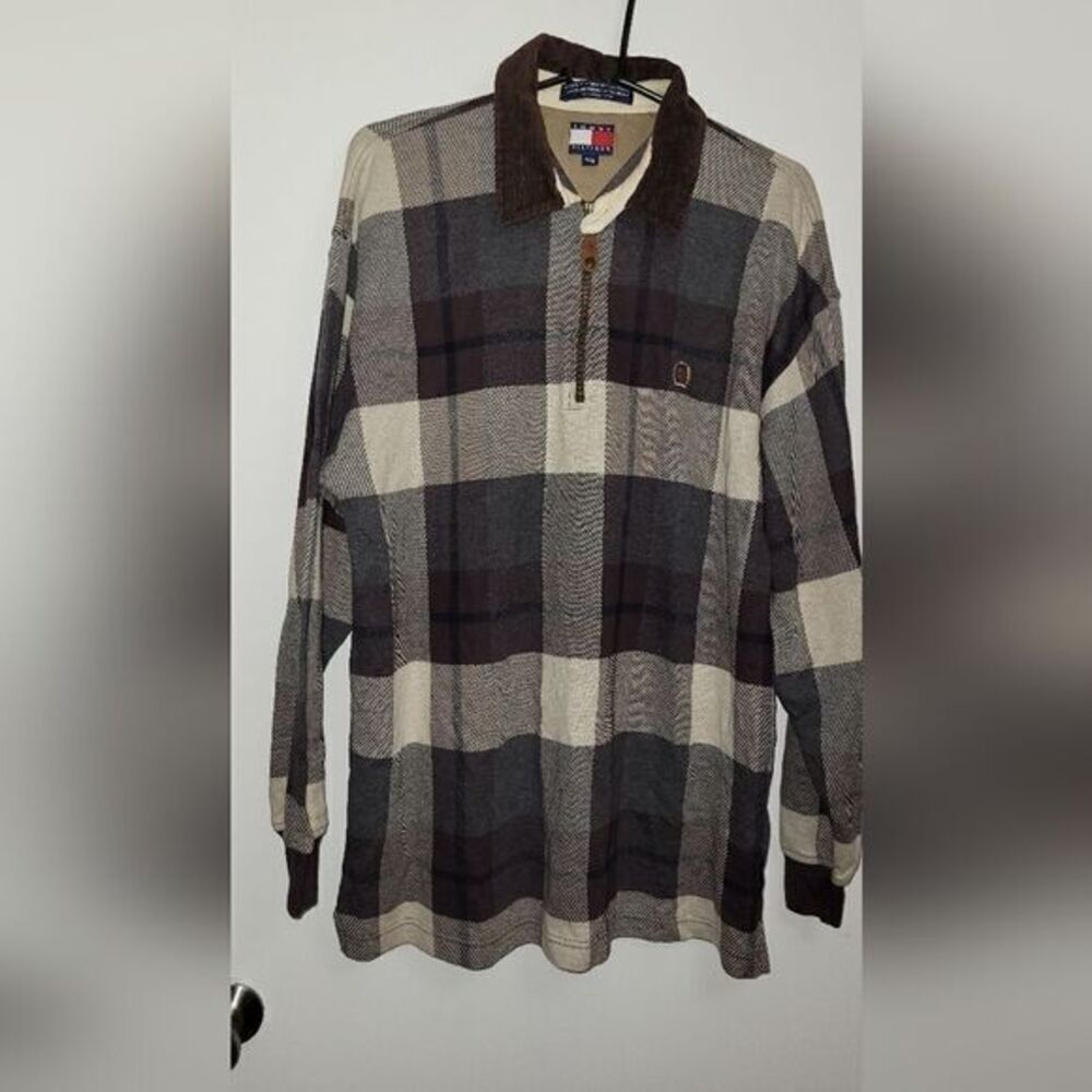 Vintage‎ Tommy Hilfiger 1/4 zip Polo shirt size Large
